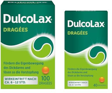 DulcoLax Dragées gegen Verstopfung | 40 + 100 Stk | Abführmittel bei Verstopfung mit Bisacodyl | Befreien planbar am nächsten Morgen | Gut verträglich | Wirken nach ca. 6-12 Stunden