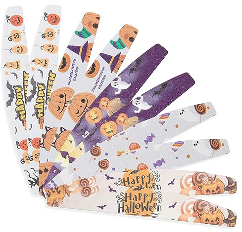 Set di lime per unghie di Halloween, 10 pezzi, buffer professionale per unghie, cranio, ragno, lime, zucca, pipistrello, fantasma, strega, dita, lucidatura, strumenti per manicure fai da te