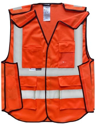 Salzmann Multi-Pocket Safety Vest - High Visibility 5-Point-Breakaway Vest - Made with 3M Reflective Material