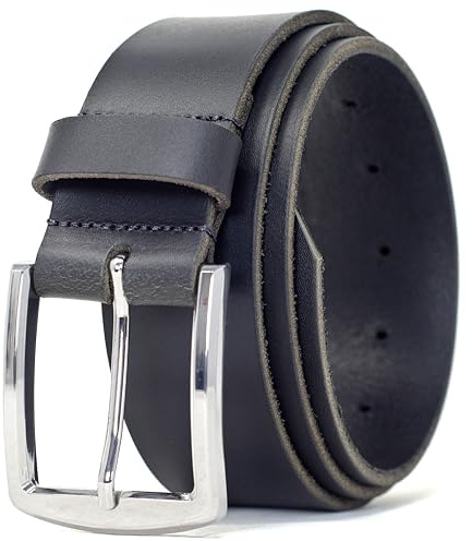 Ashford Ridge Made in England 40mm Full Grain Leather Belt with Classic Buckle - Black XL