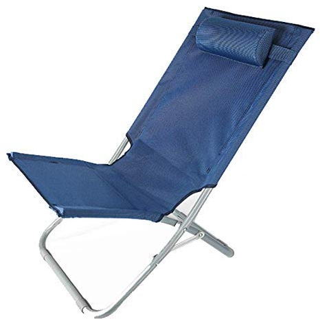 KOOFUR Sillón reclinable Ligero, Tumbona recreativa Ajustable, Tumbona de jardín, Tumbona de Tres Patas con Estructura de Aluminio y colchón de 5 cm de Grosor, Almohada extraíbl