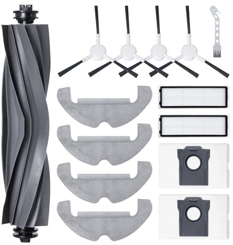 Fixbetter Zubehör-Set für Dreame D10 Plus Gen 2 Roboter-Staubsauger-Ersatzteile. 1 Hauptwalzenbürste, 2 Hepa-Filter, 4 Wischpads, 4 Seitenbürsten, 2 Staubbeutel, 1 Bürste (14 Stück)