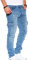 Styleko Herren Cargo Jeans - Regular Slim Fit Denim Destroyed Jogger Freizeithose - Casual Stretch Pants für Männer Jungen - 8003 (Light Blue, 36W/32L)