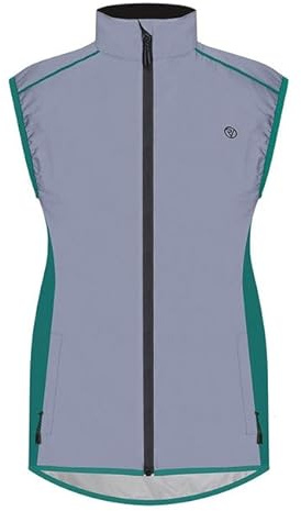 Proviz Women's Active Reflective Gilet - REFLECT360 Cycling, Running & Walking Vest, Windproof, Water-Resistant, Hi Vis, Teal, Size 14
