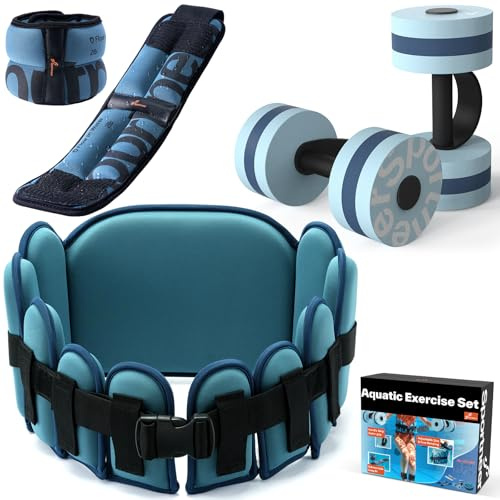 Sportneer 3-i-1 tillbehör för vattengymnastik – med Eva vattenhantlar, aqua jogging bälte vuxna, ankelvikt – aquafitness tillbehör och vattensportutrustning2