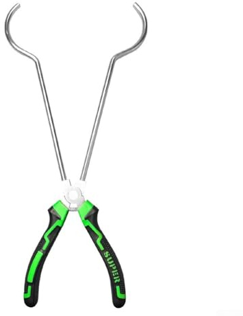 Pinzas de crisol de acero inoxidable para metalurgia, alicates de agarre seguro con rebote de resorte para hacer joyas, doble anillo antiquemaduras