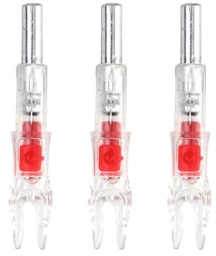 JoyousMall Lot de 3 encoches de flèche lumineuses pour tiges de 6,2 mm, pointes lumineuses automatiques à DEL en rouge/vert/bleu/multicolore, accessoires ABS