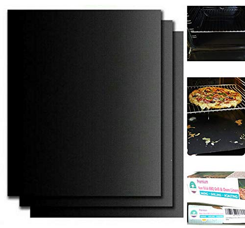 Smart Baking 3 st kraftig teflon ugnsfoder | Non-Stick återanvändbar BBQ grill ugnsmatta | lämplig för gas eller elektrisk ugn