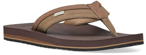 Sanuk Mens Ziggy ST | Flip Flops for Men | Mens Sandals | Beach Sandals | Water Friendly & Lightweight | Comfort Footbed, Tan, 11