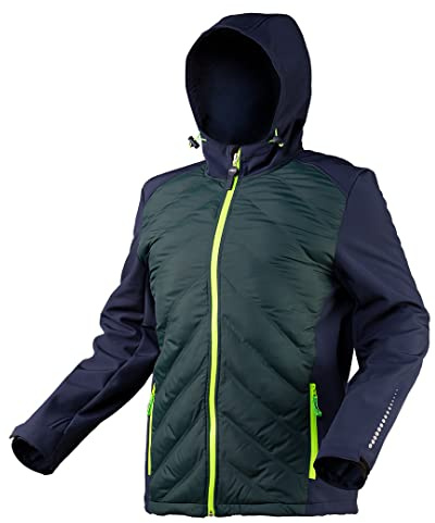 Neo Tools Herren Softshell-Jacke mit Kapuze, in Gr. S-XXXL, 100% Polyester, atmungsaktiv (3.000 g/m2/24h), wasserdicht (5.000 mm Wassersäule), konform mit EN ISO 13688:2017