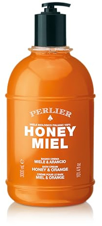 Perlier Honey Miel Bagno Crema Miele & Arancio 3 L con Dosatore – Detergente Corpo Nutriente, Profumazione Dolce e Agrumata, Pelle Morbida e Setosa, Maxi Formato
