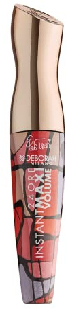 Deborah Milano - Mascara 24 Ore Instant Maxi Volume Painted by Paola Turani, Effetto Volumizzante e Allungante a Lunga Durata, Dona Ciglia Idratate e Incurvate, Nero, 12 ml