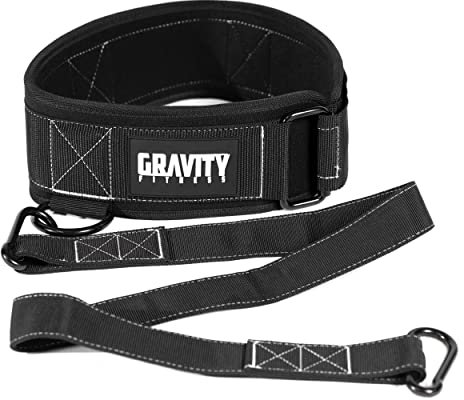 Gravity Fitness 4-in-1 Gewichthebergürtel für Fitness & Calisthenics – Schwerer Dip Gürtel aus Nylon für Kniebeugen, Klimmzüge, Sled Pull, Krafttraining, Widerstandstraining