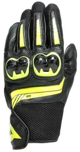Dainese Motorradhandschuhe kurz Motorrad Handschuh Mig 3 Handschuh kurz Neongelb 3XL, Unisex, Sportler, Ganzjährig, Leder/Textil