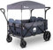 elvent® WagonPro Premium Bollerwagen/Handwagen faltbar mit Dach I 4 Sitzplätze | groß I Sitzpolster, Hecktasche, Off-Road-Reifen, Feststellbremse, 5-Punkt-Gurt I für 4 Kinder (Blau)