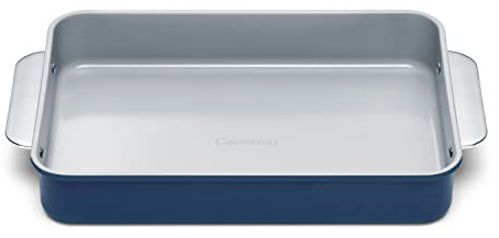 Caraway Non-Stick Ceramic 9”x13” Rectangle Pan - Naturally Slick Ceramic Coating - Non-Toxic, PTFE & PFOA Free - Perfect for Brownies, Lasagnas, and More - Navy