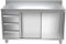 GGM Gastro | ASK146L3A | Edelstahl Arbeitsschrank Premium - 1400x600mm - mit 3 Schubladen Links & Aufkantung