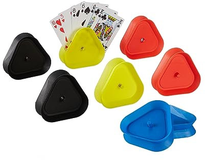 Relaxdays 10044624 Spielkartenhalter, 8er Set, Kartenhilfe für 15 Spielkarten, HBT: 8,5 x 9 x 2,5 cm, Kinder & Erwachsene, bunt