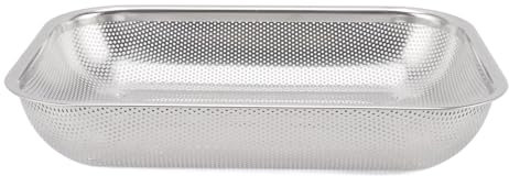 Rectangle Mesh Basket, Fruit Vegetable Strainer Container Stainless Steel for Kitchen (L 45cm / 17.7in)