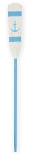 Remo para Decorativo diseño Ancla, Fabricado en Madera, Color Blanco y Azul, Medida 145cm