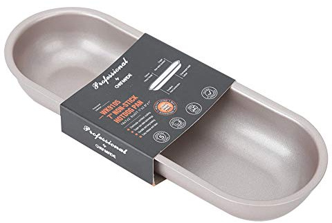 Baguette Pan for Baking, 7in Nonstick French Baguette Pan Carbon Steel Hot Dog Bread Molds Bread Tray Bake Molds Long French Bread Pan(7in)