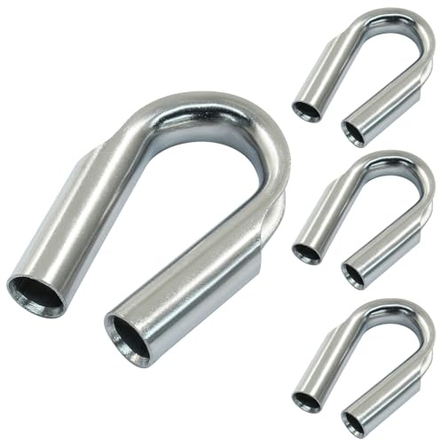 Unlorspy 304 Stainless Steel Wire Rope Thimbles 1/4 (6mm), 4Pcs