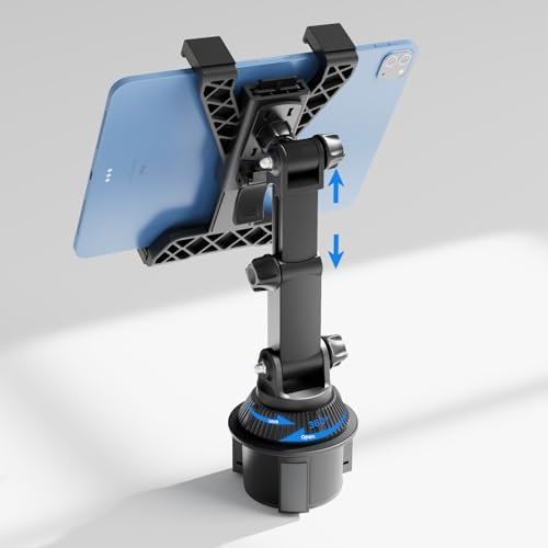 OHLPRO Getränkehalter Tablet Halterung für Auto, iPad Halterung Kompatibel mit 7-11 iPads, Samsung Tablets, Auto Becherhalter mit Verstellbarem & Flexibler Schwenkarm, Autozubehör für Roadtrips
