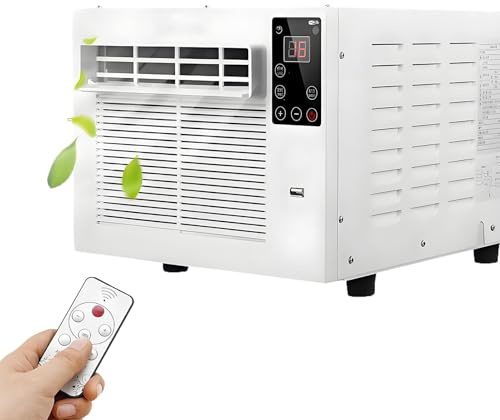EpyGnom Mini Aire Acondicionado Portátil para Coche Camper Enfriador CE Aire Móvil 2en1 Humidificador Pequeño Bajo Consumo con Control Remoto Temporizador 1-12h para Espacios de 5-8 M²