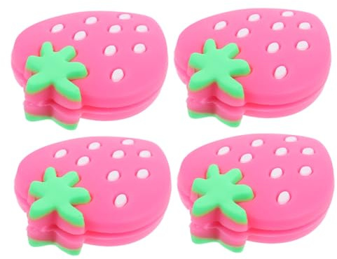 Alipis 4 pièces Amortisseur Tennis Silicone Léger Portable Absorbeur de Vibrations Forme de Fraise pour Raquette