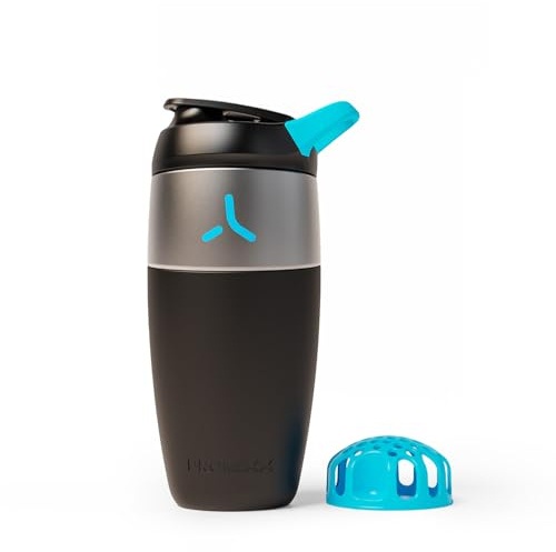 Promixx Pursuit Shaker Acciaio Inossidabile - 760ml Miscelatore Proteico Metallo Leggero con Snap-Fit per Frullati Lisci - Ermetico Anti-Odori per Fitness - Nero