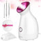 Facial Steamer, Wolady Nano Ionic Face Steamer for Pores with UV Light Hot Mist Moisturizing Sprayer Home Sauna SPA Bonus Blackhead Extractor Kit (Pink)