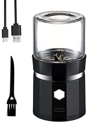 MAKIVI Mini molinillo eléctrico molinillo portátil de vainilla recargable USB con un cepillo de limpieza para té de hierbas