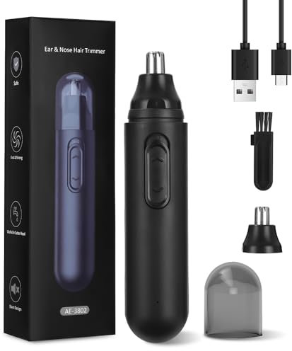 Nasenhaartrimmer Herren, Nasenhaartrimmer, USB Wiederaufladbar, Nasenhaartrimmer Frauen, Schmerzfreier Nasenhaartrimmer Ohrhaartrimmer (Schwarz2)