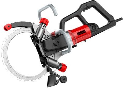 YHUEGH Electric Concrete Saw, 8800W Wall Chaser Concrete Cutter Saw with 270 mm Cut, 3000 RPM, Adjustable Cutting Depth, Adjustable Water, for Granite, Porcelain, Wood,Concrete, Stone