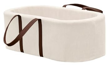 Mlumo Moseskorb Baby aus weicher Baumwolle – Babykorb mit Matratze (Maße: 77 x 38 x 26 cm), eleganter und sicherer Baby Basket für Neugeborene, ideal für den ersten Schlaf Ihres Babys