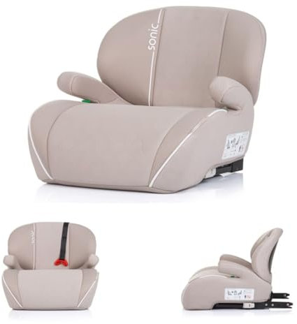 Chipolino Kindersitz, Sitzerhöhung Sonic Isofix, i-Size, 125-150 cm, Armlehne, Farbe:beige