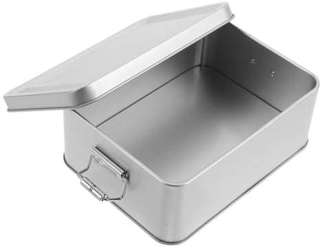 ULTECHNOVO Caja Metálica Vintage para Azúcar y Galletas Lata de Hojalata Plateada Mediana con Tapa Hermética para Almacenamiento Retro de Dulces y Organización Cocina y Despensa