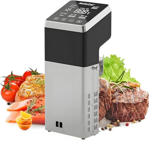 AiODiO Cuiseur sous Vide de précision, thermoplongeur, Appareil de Cuisson sous Vide, Ultra-Silencieux (13 DB), étanche IPX7, thermoplongeur à 360°, Acier Inoxydable pour la Cuisine Domestique