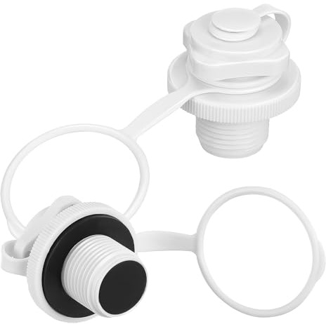 TOYANDONA 2 Stück Schraub Luftventile für Schlauchboote und Kajaks Weiß Luftdichtes Ersatzventil aus Robustem Kunststoff für Luftmatratzen und Boote Einfache Montage