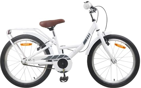 LoogCape barncykel tum för 5–7 år gammal lila med justerbar sits och styre, robust stålram, tillförlitlig fälgbroms, lämplig för stad, terräng och fritid, enkel inträde