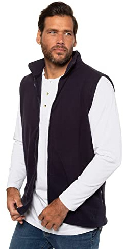 JP 1880 Chaleco de Forro Polar, Chaqueta para Hombre, Azul (Dunkel Marine), 6XL