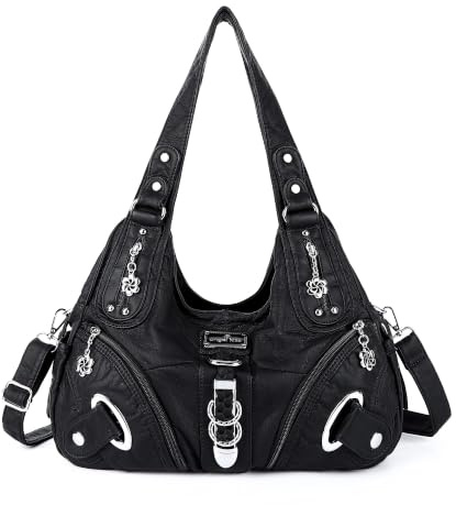 Angel Kiss Sac a Main Portés épaule Femme Grand Sac à Bandoulière Souple En Cuir PU Hobo Sacs Fourre Tout Femme