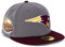 New Era 59 Fifty New England Patriots Snapback Cap, Grey/Maroon, 7 5/8