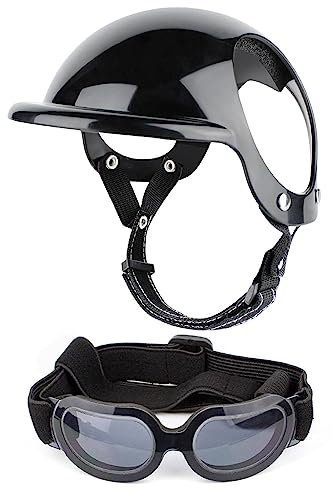 Lunettes pour Chiens - Casque réglable avec Protection des Yeux - Soleil colorées pour la Conduite, la Moto, la Protection des Yeux Chien pour Le vélo, la Marche Fanelod