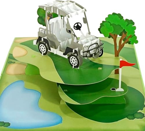 CUTPOPUP Golf Pop Up Birthday Cards for Men, Dad Birthday Cards, Happy Fathers Day Card, 3D Greeting Card Husband, Him, Brother, Son Grandpa (Golf) US8-SD186UK