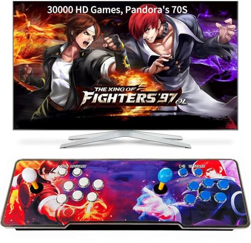 FVBADE Console di gioco arcade 28000 in 1, 70S Pandora Box, 3D, 1-4 giocatori, doppio joystick PVC, compatibile con TV, PC, Xbox 360, proiettore, anime