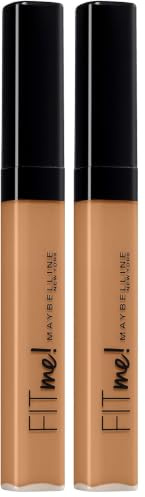 Maybelline Concealer, Fit Me! Full Coverage Concealer for Face, Oil Free, Delivers Even Complexion, Non-Comedogenic, Matte & Poreless Ultra Blendable, Shade: 40 Caramel 6.8ml (Pack of 2)