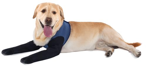 COODEO Calzini Anti-licking per Zampe di Cane, Protettori con Suolo Antiscivolo per Ferite, Stivali Impermeabili Anti-licking e Protezione Post-Operatoria (Blu, 3XL)