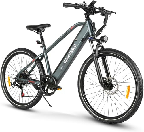 SAMEBIKE 27,5 E Bike mit 90 km Reichweite, 50 Nm Motor, 7-Gang Schaltung, Doppelfederung, 540 Wh Akku, StVZO 25 km/h – Elektrofahrrad für City, Freizeit, Herren & Damen