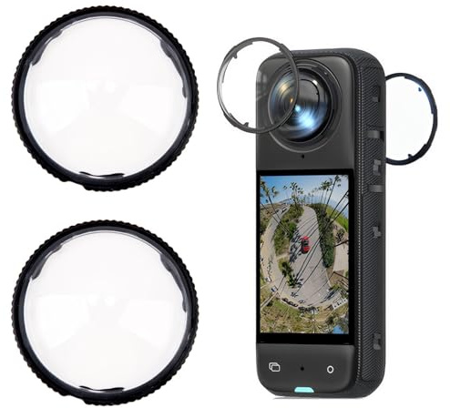 Protector de Lentes Premium Compatible con Insta360 X5 Accesorio de Cámara 360 en PC Óptico Alta Transparencia, Antivaho, Antigolpes y Antiarañazos, Instalación Rápida, Compatible con Insta 360 X5